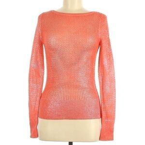 BCBGMaxAzria Coral Metallic Mesh Sweater XS